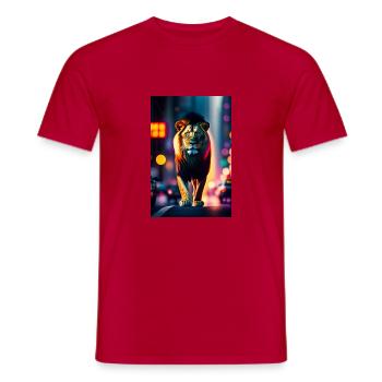Mufasa in NEW YORK CITY - Men's T-Shirt - red - Front - AI Model Male 178 dark (178cm)