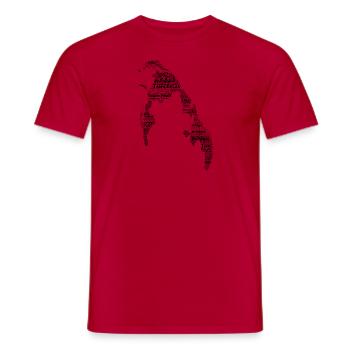 TamilEelam Text Design Black - Men's T-Shirt - red - Front - AI Model Male 178 dark (178cm)