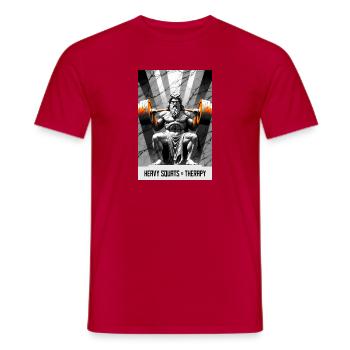 Squat Is My Therapy – Kniebeuge T-Shirt - T-shirt homme - rouge - Devant - AI Model Male 178 dark (178cm)