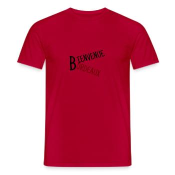BIENVENUE BORDEAUX - T-shirt homme - rouge - Devant - AI Model Male 178 dark (178cm)