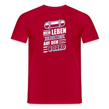 Leben auf dem Board (Skateboard) - Männer T-Shirt - Rot - Vorne - AI Model Male 178 dark (178cm)