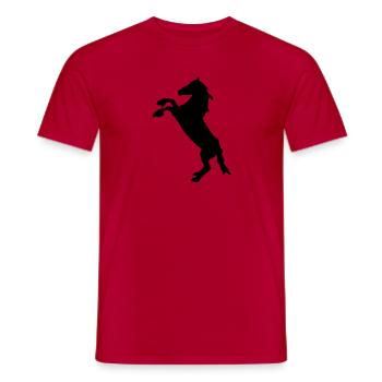 cheval - T-shirt homme - rouge - Devant - AI Model Male 178 dark (178cm)