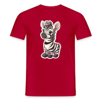 Zebra - Men's T-Shirt - red - Front - AI Model Male 178 dark (178cm)