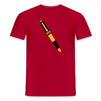 fountain pen - Men's T-Shirt - red - Front - AI Model Male 178 dark (178cm)