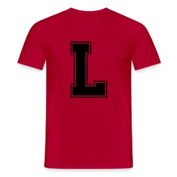 l_symbol - Männer T-Shirt - Rot - Vorne - AI Model Male 178 dark (178cm)