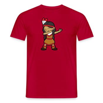 Dabbing Dab Dancing Indian Girl Indian Girl - Men's T-Shirt - red - Front - AI Model Male 178 dark (178cm)