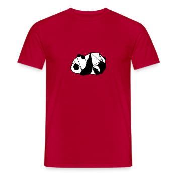 Panda lying down - Men's T-Shirt - red - Front - AI Model Male 178 dark (178cm)