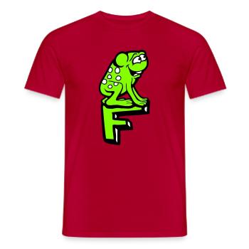 Buchstabe F Frosch Kröte Name ABC Lernen Schule - Männer T-Shirt - Rot - Vorne - AI Model Male 178 dark (178cm)