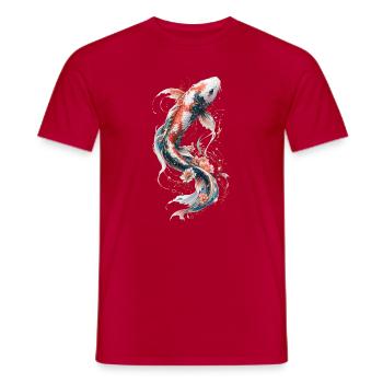 Florale Mechanische Koi - Männer T-Shirt - Rot - Vorne - AI Model Male 178 dark (178cm)