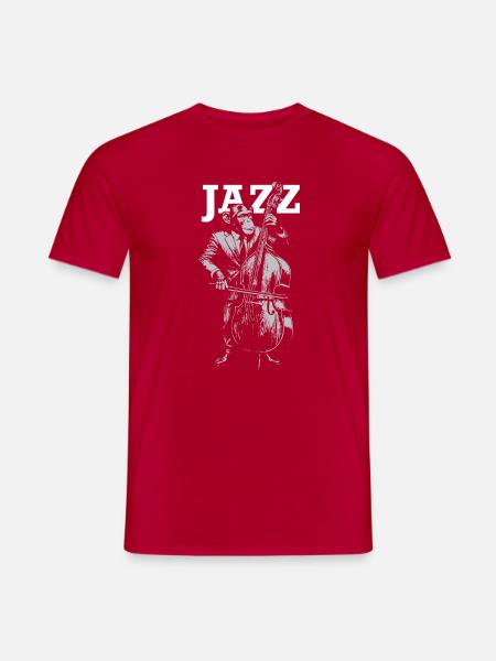 Jazz Monkey spielt Kontrabass - Männer T-Shirt - Rot