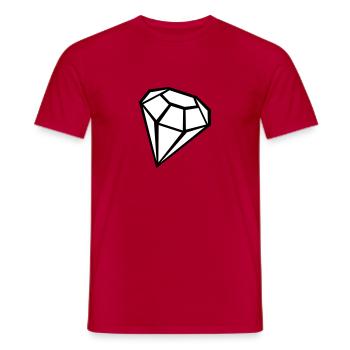 Diamant - Männer T-Shirt - Rot - Vorne - AI Model Male 178 dark (178cm)
