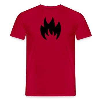 Flame Monochrome Fammen Fire Icon Graphic Pattern - Men's T-Shirt - red - Front - AI Model Male 178 dark (178cm)