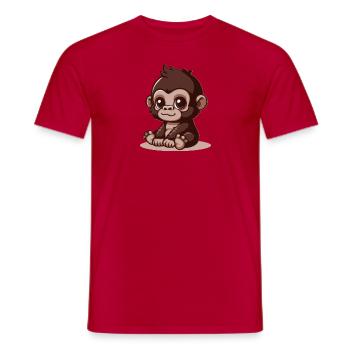 Bébé gorille - T-shirt homme - rouge - Devant - AI Model Male 178 dark (178cm)