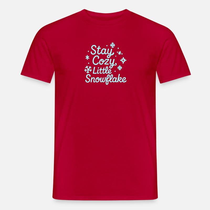 Stay Cozy Snowflake Neon Script - Männer T-Shirt - Rot