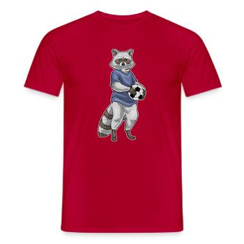 Joueurs de football raton laveur Sports de football - T-shirt homme - rouge - Devant - AI Model Male 178 dark (178cm)