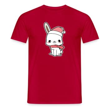 Hase Weihnachten - Männer T-Shirt - Rot - Vorne - AI Model Male 178 dark (178cm)
