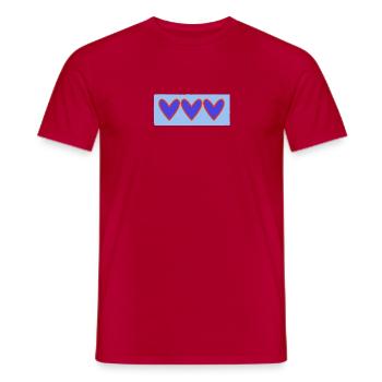 HEART. HEARTS. VALENTINE'S DAY. LOVE. LOVE. COUPLE. - Men's T-Shirt - red - Front - AI Model Male 178 dark (178cm)