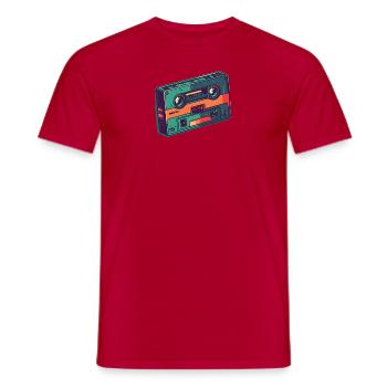 Music Cassette Tape 80's music - Men's T-Shirt - red - Front - AI Model Male 178 dark (178cm)