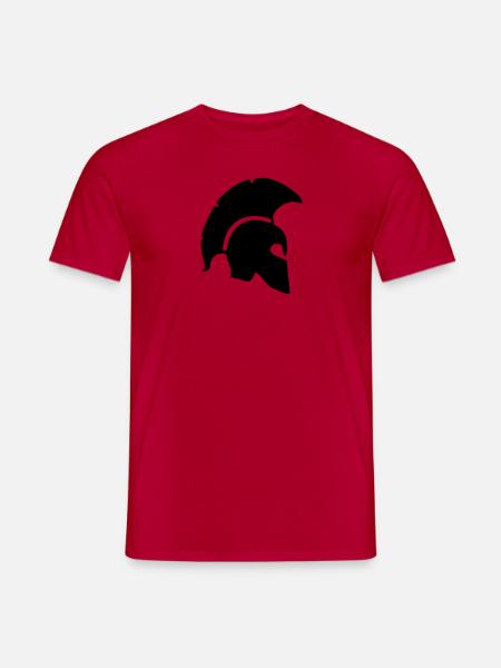 spart spartan helmet sparta warrior greek trojan r - Men's T-Shirt - red