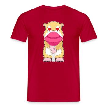 Sucette pour hamster - T-shirt homme - rouge - Devant - AI Model Male 178 dark (178cm)