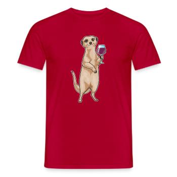 Meerkat Red Wine - Men's T-Shirt - red - Front - AI Model Male 178 dark (178cm)