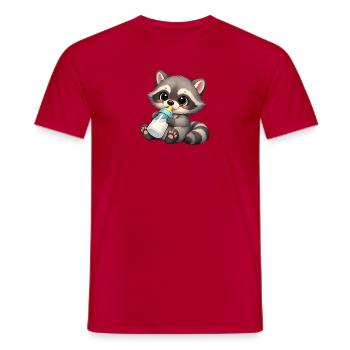 Baby Oskar mit Milchflasche - Männer T-Shirt - Rot - Vorne - AI Model Male 178 dark (178cm)