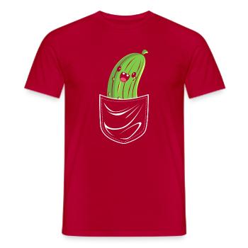 Cucumber Cucumber Pickle - Men's T-Shirt - red - Front - AI Model Male 178 dark (178cm)