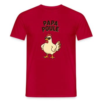 Papa poule - T-shirt homme - rouge - Devant - AI Model Male 178 dark (178cm)
