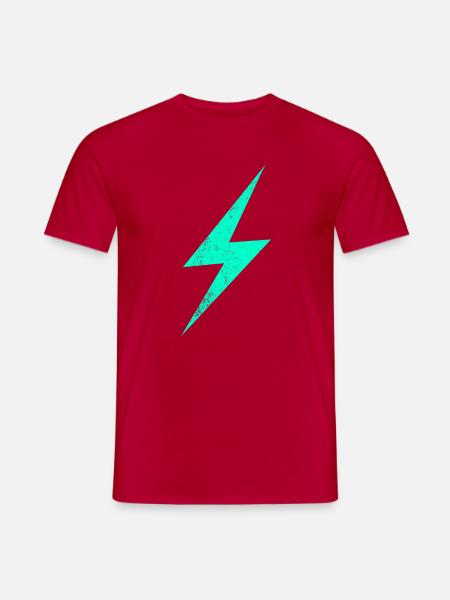 Neon Blitz-Lichtstrahl - Männer T-Shirt - Rot