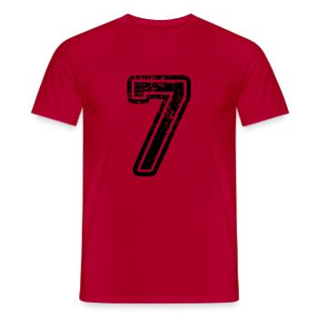 7 - Nummer - Männer T-Shirt - Rot - Vorne - AI Model Male 178 dark (178cm)