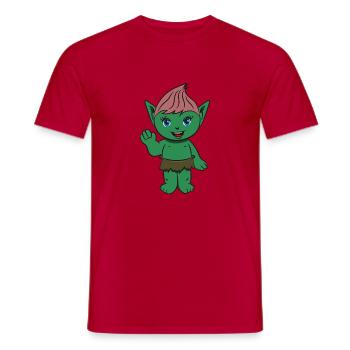 troll suess maedchen lieb cartoon lustig spitzohr - Männer T-Shirt - Rot - Vorne - AI Model Male 178 dark (178cm)