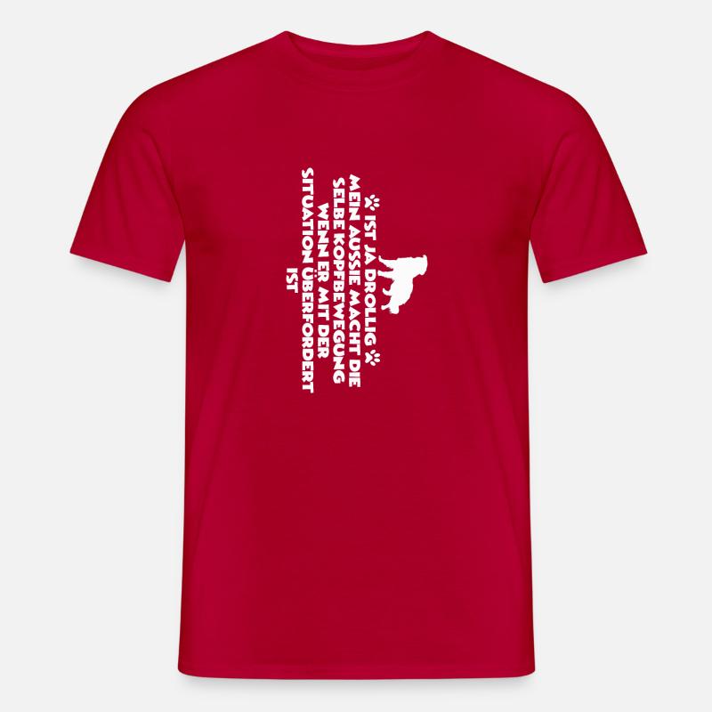Australian Shepherd Geschenk Hundehalter Aussie - Männer T-Shirt - Rot