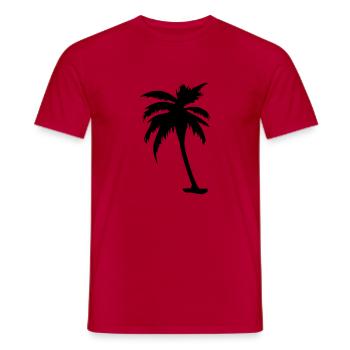 Tropical Beach Paradise Palm Sun Vector 7 - Men's T-Shirt - red - Front - AI Model Male 178 dark (178cm)