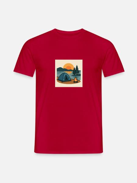 Camping Zelt See - Männer T-Shirt - Rot