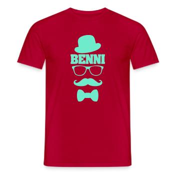 Benni als Vorname - Männer T-Shirt - Rot - Vorne - AI Model Male 178 dark (178cm)