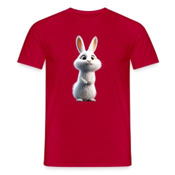 Mountain Rabbit Arctic Hare Albino Rabbit White Rabbit - Men's T-Shirt - red - Front - AI Model Male 178 dark (178cm)