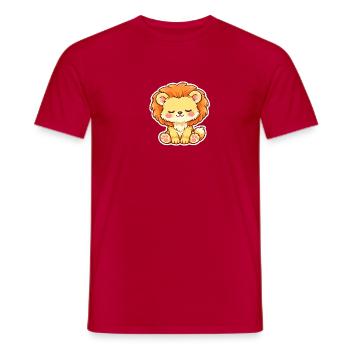 Cute baby Lion Cub Kawaii - Men's T-Shirt - red - Front - AI Model Male 178 dark (178cm)