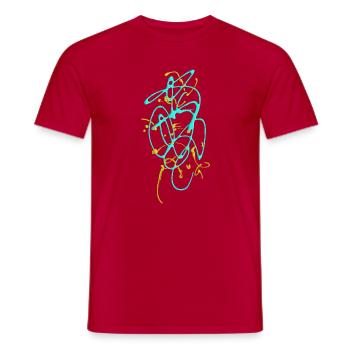 Abstrakt - Männer T-Shirt - Rot - Vorne - AI Model Male 178 dark (178cm)