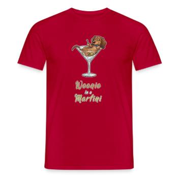 Dackel im Martini-Glas - Männer T-Shirt - Rot - Vorne - AI Model Male 178 dark (178cm)