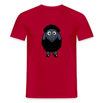 mouton noir petit mignon mignon agneau cool bande dessinée - T-shirt homme - rouge - Devant - AI Model Male 178 dark (178cm)