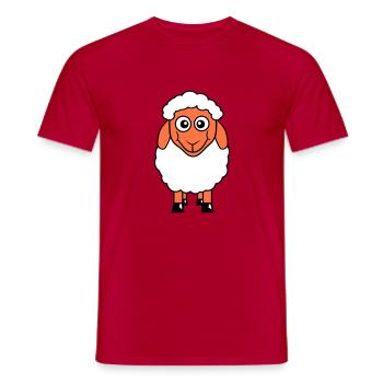 mouton bébé se tient mignon mignon agneau enfant cool bande dessinée - T-shirt homme - rouge - Devant - AI Model Male 178 dark (178cm)