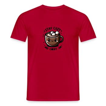 Stay cozy and Carry on - Männer T-Shirt - Rot - Vorne - AI Model Male 178 dark (178cm)