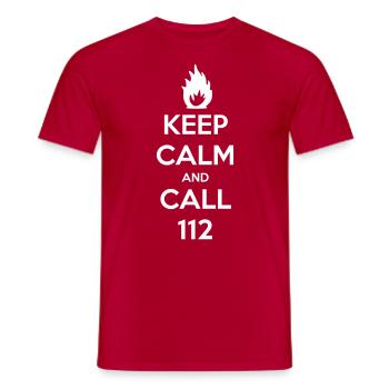 KEEP CALM and CALL 112 - Männer T-Shirt - Rot - Vorne - AI Model Male 178 dark (178cm)