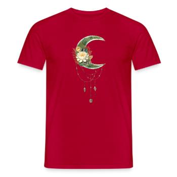 Elegant and noble moon with flowers - Men's T-Shirt - red - Front - AI Model Male 178 dark (178cm)