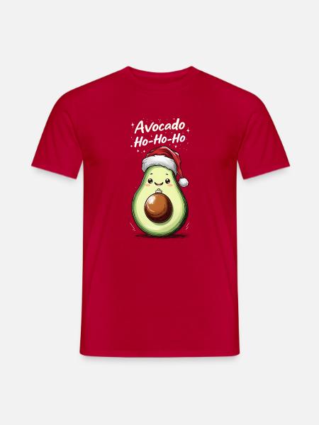 Avocado Weihnachten Geschenk - Männer T-Shirt - Rot