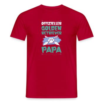 golden retriever hunde papa - Männer T-Shirt - Rot - Vorne - AI Model Male 178 dark (178cm)