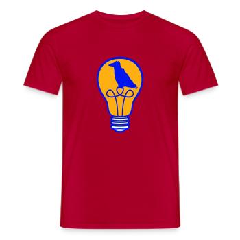 Oiseau assis dans l’ampoule lampe corbeau perroquet corbeau - T-shirt homme - rouge - Devant - AI Model Male 178 dark (178cm)