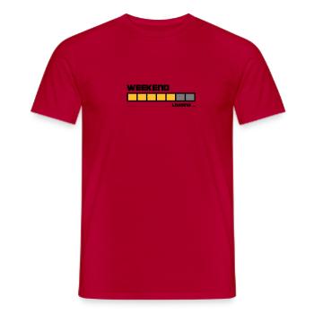 Week-end Loading | Fun t-shirt - T-shirt homme - rouge - Devant - AI Model Male 178 dark (178cm)