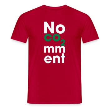 No CO2 Comment – Saubere Energie Statement - Männer T-Shirt - Rot - Vorne - AI Model Male 178 dark (178cm)
