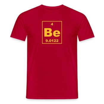 Beryllium (Be) (element 4) - Men's T-Shirt - red - Front - AI Model Male 178 dark (178cm)